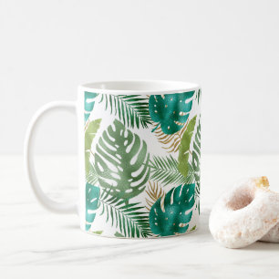 Green Leaf Variety Metallic Colours Summer Vibes Coffee Mug