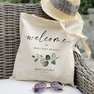 Green Leaf Welcome Favor Tote Bag