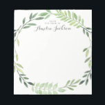 Green Leaf Wreath Personalized Stationery Notepad<br><div class="desc">More pretty Notepads in the Little Bayleigh Store!</div>