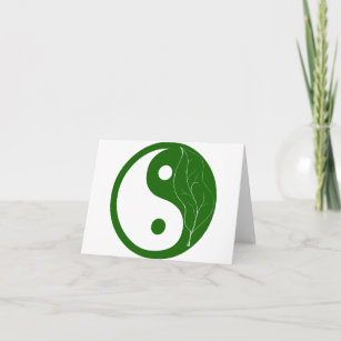 Green Leaf Yin Yang Card