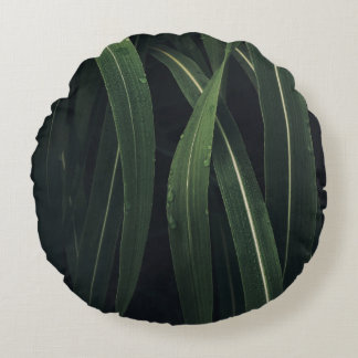 GREEN-LEAFED PLANT ROUND PILLOW
