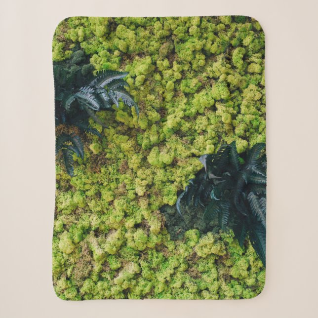 Green leafed plants sherpa blanket (Front)