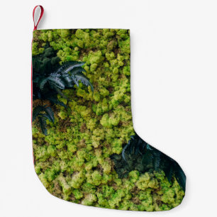 Green leafed plants small christmas stocking