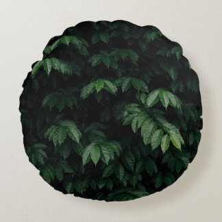 GREEN-LEAFED TREE ROUND PILLOW