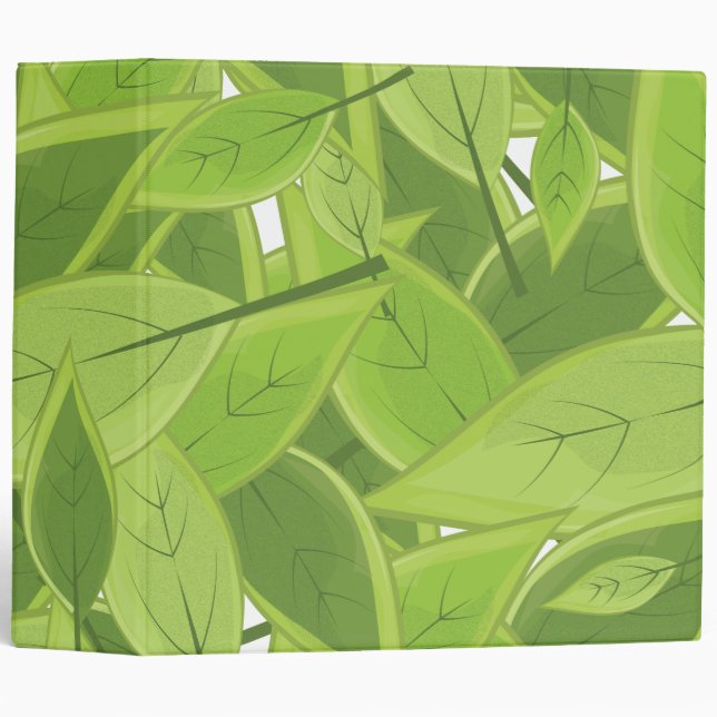 Green Leafs Pattern Binder (Front/Spine)