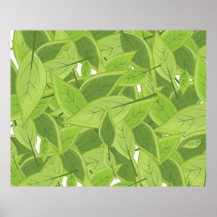 Green Leafs Pattern Poster