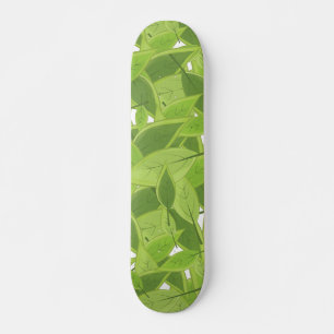 Green Leafs Pattern Skateboard