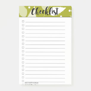 Green Leafy Checklist Post-It Notes