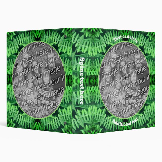 Green Leafy Ferns Frame Create Your Own Photo     Binder (Background)