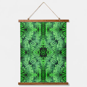 Green Leafy Ferns Nature Abstract Hanging Tapestry