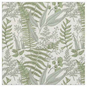 Green Leafy Garden Floral Pattern Fabric