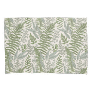 Green Leafy Garden Floral Pattern Pillowcase