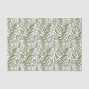 Green Leafy Garden Floral Pattern Tissue Paper
