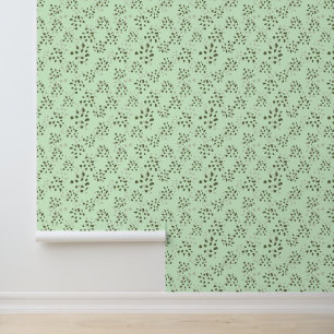 Green Leafy Splotches Design Wallpaper