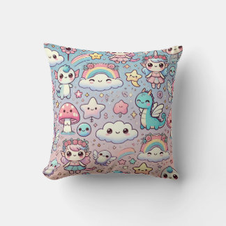 Green Leafy Throw Pillow