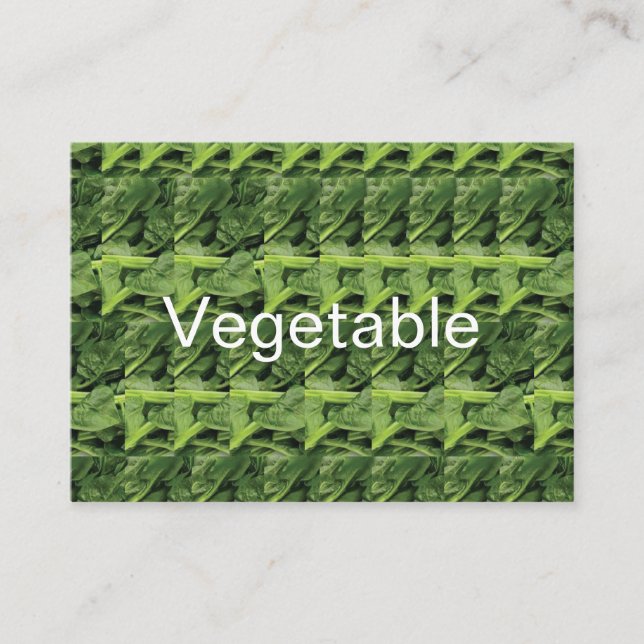Green Leafy Vegetable Pattern Business Card (Front)