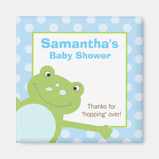 Green Leap Frog Favour Magnet (Blue/Green) (Front)