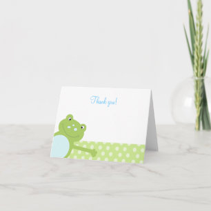 Green Leap Frog Folded Thank you note (Green)