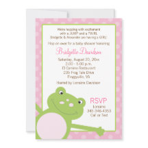 Green Leap Frog Girl Pink Baby Shower