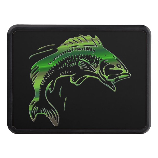 Green Leaping Fish Trailer Hitch Cover (Front)