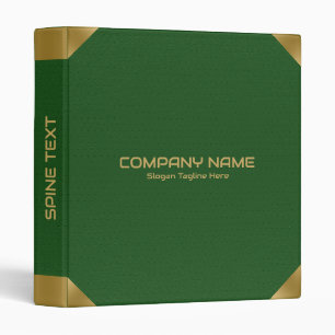 Green Leather image print with gold accents Binder