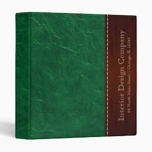 Green leather look binder