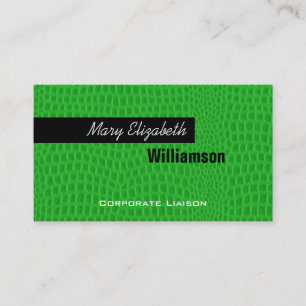 Green Leather Modern Professional Business Cards