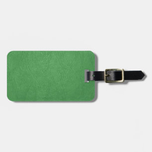 green leather texture luggage tag