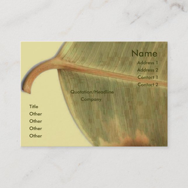Green Leave Business Card (Front)