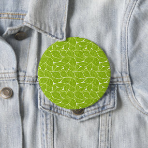 Green leaves 4 inch round button