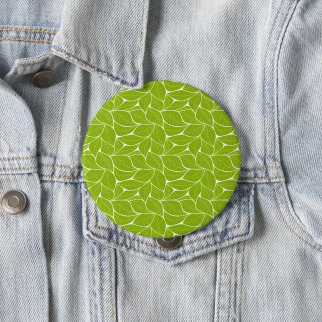 Green leaves 4 inch round button (In Situ)