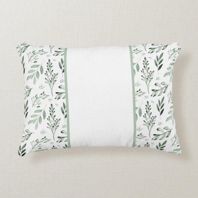 Green leaves  accent pillow (Front)