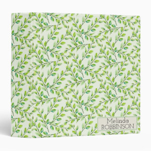 Green Leaves and Branches Custom Binder