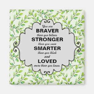 Green Leaves and Branches Words of Encouragement Magnet
