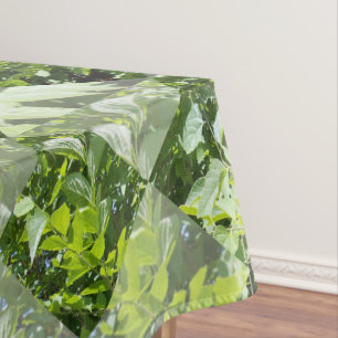 Green Leaves And Ferns Diamond Cut Design, Tablecloth