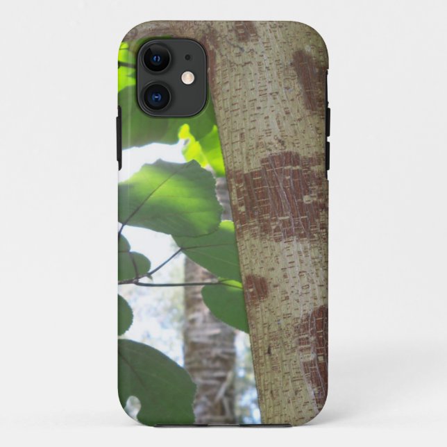 green leaves and tree trunk with cool bark Case-Mate iPhone case (Back)