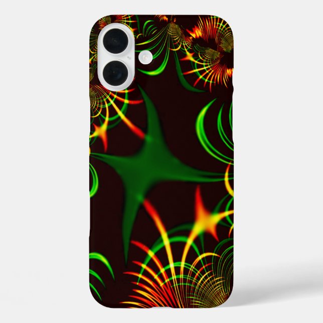 Green leaves and yellow fire-coloured curves Case-Mate iPhone case (Back)