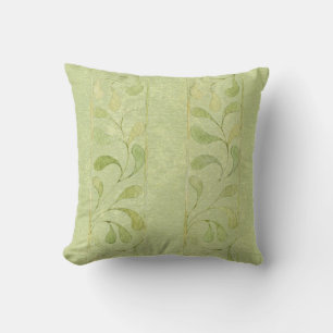 Green Leaves Border Design Throw Pillow