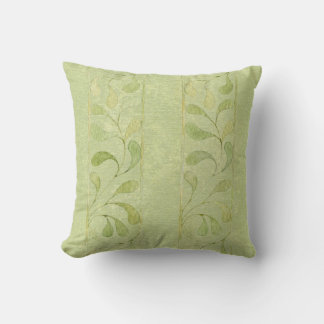 Green Leaves Border Design Throw Pillow