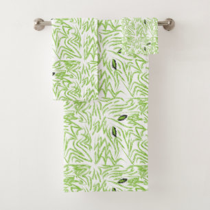 Green Leaves Botanical Nature Bath Towel Set