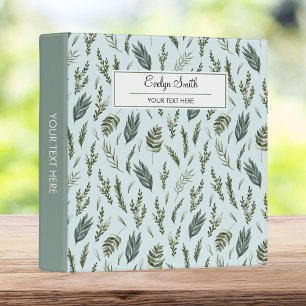 Green Leaves Botanical Pattern Binder