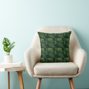 Green Leaves Botanical Throw Pillow