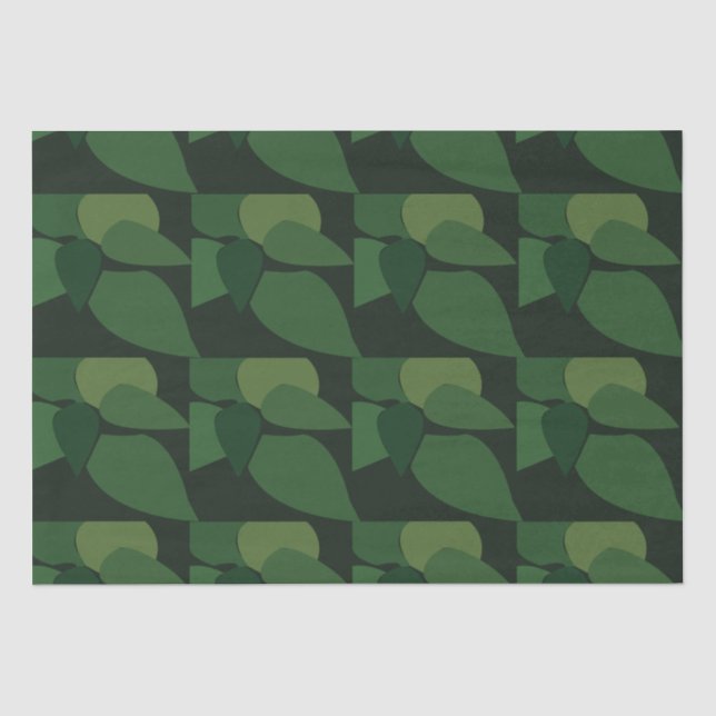 Green Leaves Botanical Tissue Paper (Front)