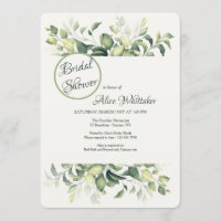 Green Leaves Bridal Shower Invitation