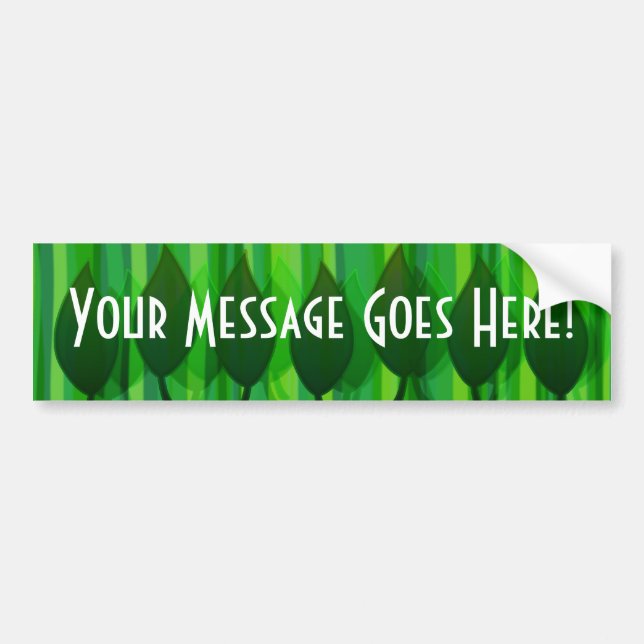Green Leaves Bumper Sticker (Front)