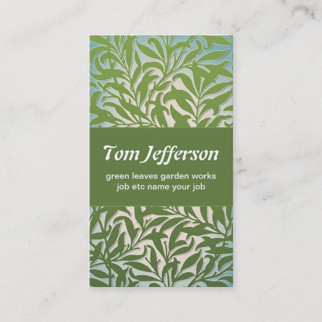 green leaves business card (Front)
