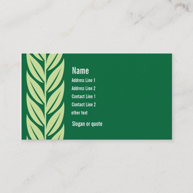 Green Leaves Business Card (Front)