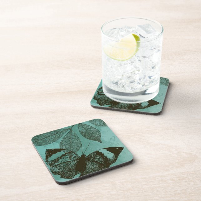Green Leaves Butterfly Coaster (Right Side)