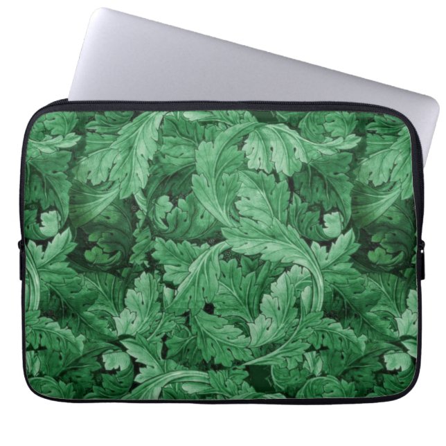 Green Leaves (by William Morris) Laptop Sleeve (Front)