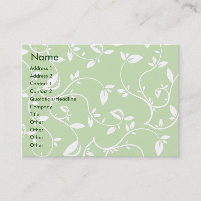 Green Leaves - Chubby Business Card (Front)
